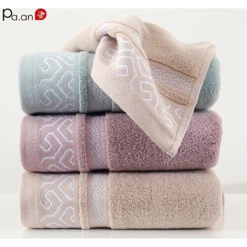 Pure Cotton Thickened Face Towel Water Cube Pattern Towel Household Soft Non-linting Super Absorbent Towel for Bathroom74*34cm