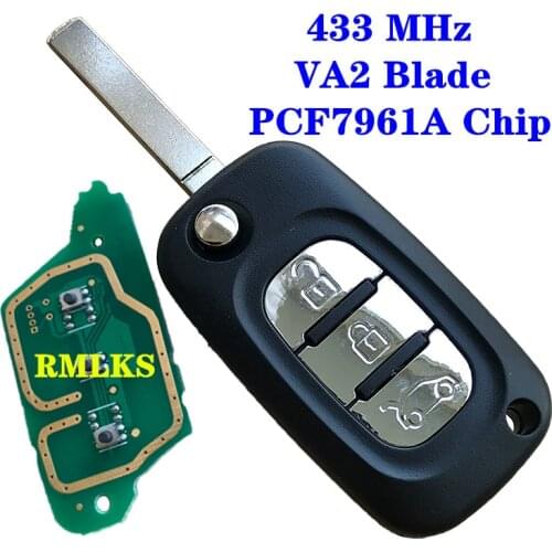 3 Buttons 433MHz PCF7961A Chip Filp Remote Car Key Fob For Renault Fluence Megane III Auto Accessories Replacement