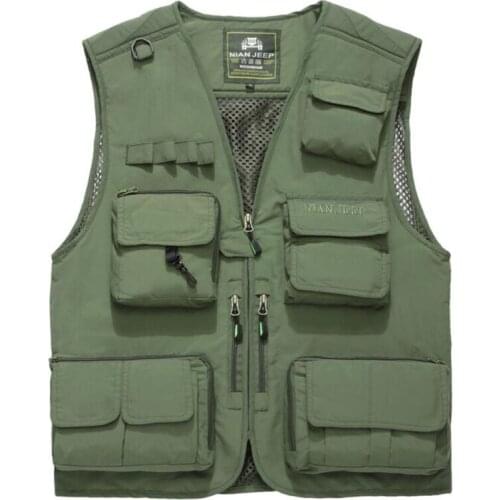 1 Piece Fishing Vest Outdoor Sleeveless Jackets Camping Fishing Photography Vest With Multi pocket Outdoor Clothes