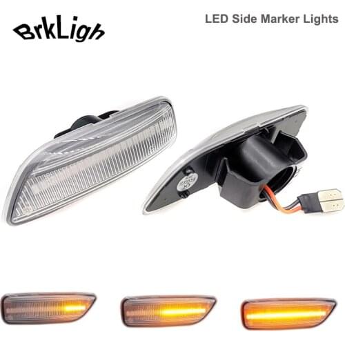 2Pc LED Dynamic Turn Signal Light Fender Front Side Marker Lamps For Volvo S80 XC90 XC70 V70 S60 2001-2009