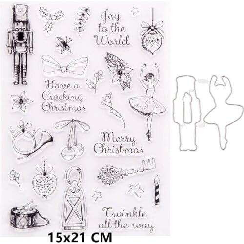 2021 New Dancing Girl Soldier Clear Stamps and Metal Cutting Dies DIY Scrapbooking Embossing Album Seal Template Punch Stencils