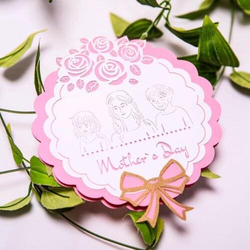 3D Laser Cut Handmade Pink Flower Show Love To Mom Paper Greeting Cards Stand PostCard Thanksgiving Mothers Day Gift Souvenir
