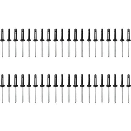 40Pcs Durable Black Aluminum Tri-Grip Tri-Fold Rivet Long Pop Rivets for Kayak Canoe Rubber Dinghy Inflatable Boat Accessories