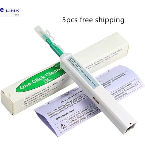 5pcs Fiber Optic Cleaner One Click Cleaning Pen for ftth connector SC FC ST 2.5mm Universal Connector good quality ELINK
