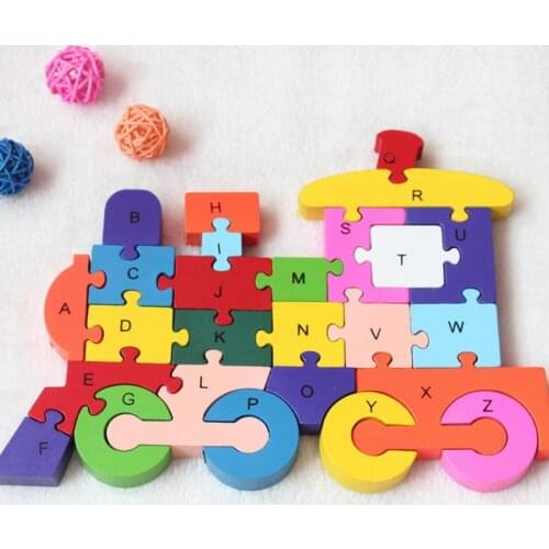 50set Kids Wooden Puzzle Toys Children Learning Puzzle Letters Alphanumeric Lovely Snake Shape Wooden Puzzle Educational Toy