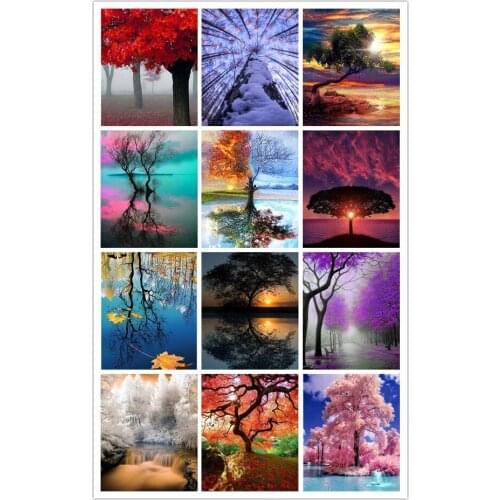 5D DIY Diamond Embroidery Landscape Water Tree Diamond Painting Cross Stitch Square Rhinestone Mosaic Home Decoration Decor Gift