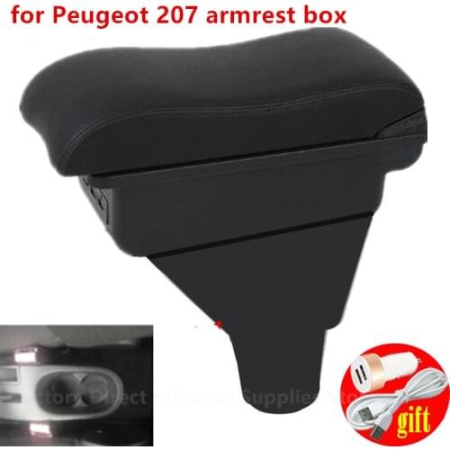 For peugeot 207 Armrest Box Car Central Armrest Storage Box accessories