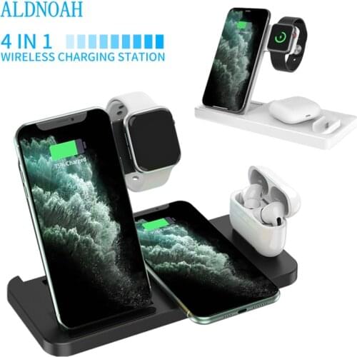 4 in 1 Wireless Charger Qi 15W Fast Charging Dock Station For iPhone 12 11 Pro XS MAX XR X 8 Apple Watch SE 6 5 4 3 AirPods Pro