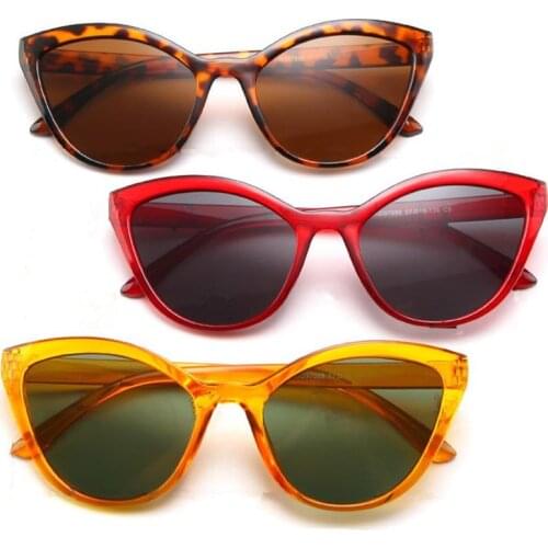 Brand Designer Sunglasses Women Candy Color Sun Glases Anti-UV Spectacles Cat Eye Eyeglasses Oversize Frame Adumbral Goggle A