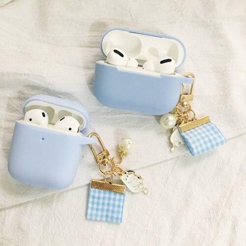 For AirPods 2 Cases Cute AirPods PRO cover Luxury cartoon canvas Key Chain Earphone Cover for AirPods Case fundas