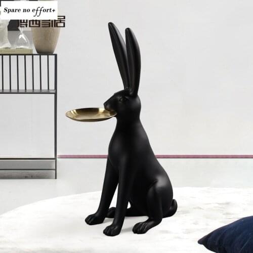 Rabbit Tray Decoration Family Decoration Room Luxury Creative Floor Model Modern Home Decoration Living Room Decoration Figurine