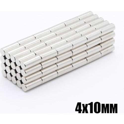 100pcs 4x10 mm Disk magnet N35 Round Cylinder Strong Disc NdFeB Rare Earth Magnet 4*10 mm Neodymium Magnets 4mm x 10mm