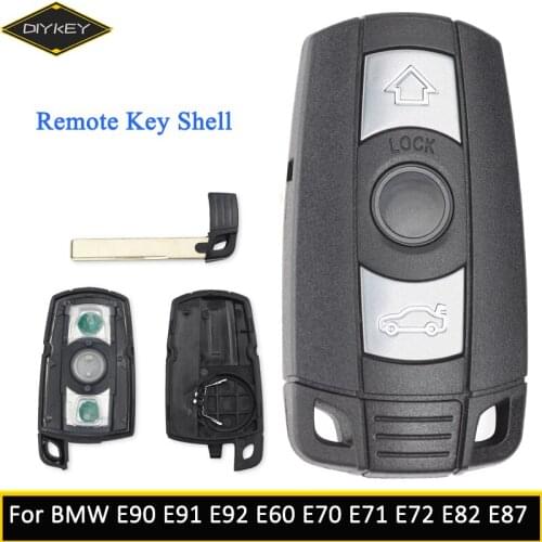 DIYKEY Remote Key Shell Case Cover for BMW E61 E90 E82 E70 E71 E87 E88 E89 X5 X6 for 1 3 5 6 Series Replacement 3 Button