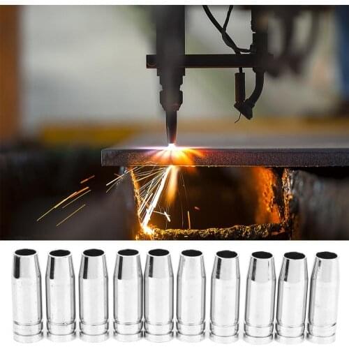 10 Pcs Gas Nozzle MAG MIG Nozzle for MB15 MB14 NW Protection Gas Insert Type Nozzle for Binzel 15AK Welding Torch Gas Nozzle