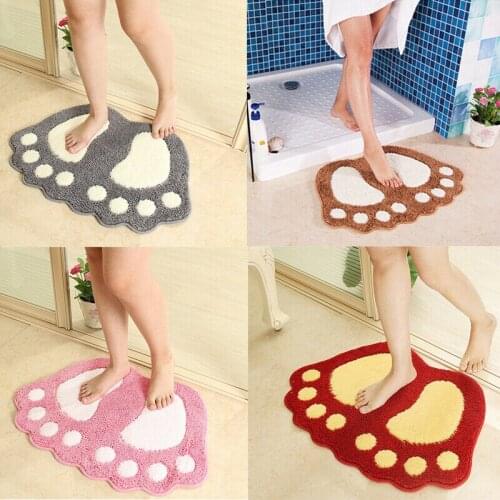 Little Feet Soft Non Slip Bath Mat Bathroom Rug Absorbent Microfiber Shaggy Mat 40 X 57 Cm Cartoon Cute Kawaii Kitchen Bedroom