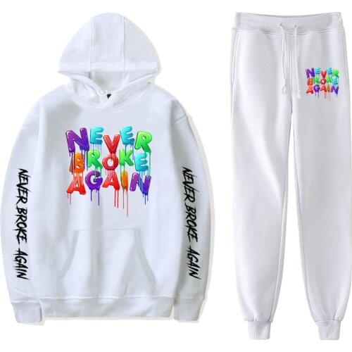 Hot YoungBoy Never Broke Again Fashion Long-sleeved Hooded Sweater 2Pcs Women/Men Tracksuit Hoodies Pants Hip hop sports suit