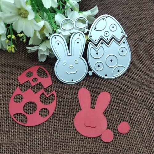 Easter Rabbit eggshell Metal stencil mold Cutting Dies decoration scrapbook die cuts Album Paper Craft Embossing DIY Card Crafts