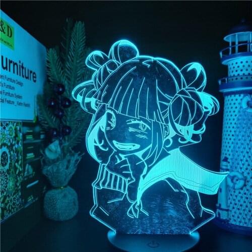 MY HERO ACADEMIA Boku no Hero Academia Himiko Toga 3D ANIME LAMP Cross my body Nightlights For Bedroom Decoration