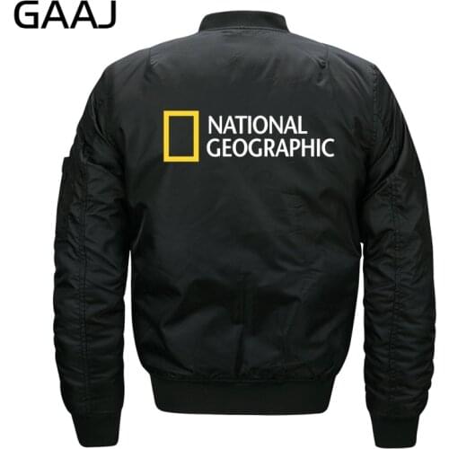 National Geographic Jackets Men Fleece Autumn Jacket Military Style Clothes Baseball Pilot Streetwear Bomber Militar O N 6748X