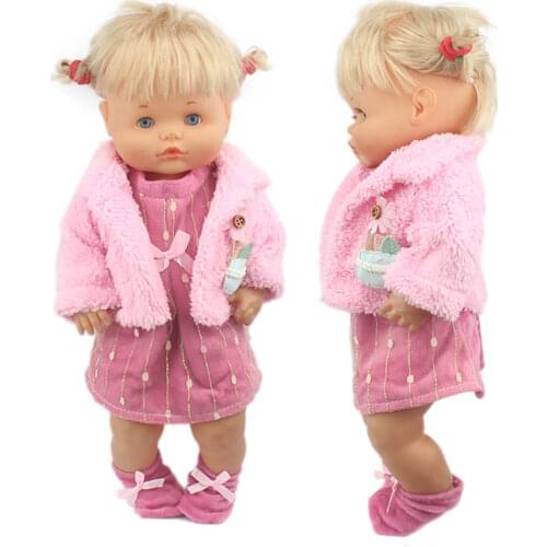 2020 New fashion suit Fit 40cm 41cm Doll Nenuco Ropa y su Hermanita Purple Long Sleeves T-shirt Purple Dots Pants With Hat