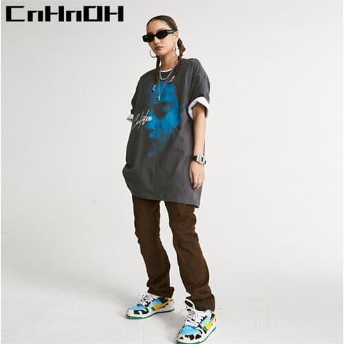 CnHnOH spring and summer new arrival trend simple ins style avatar printing street casual short-sleeved t-shirt A002