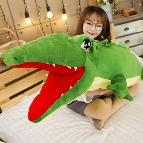 75-130cm Stuffed Animal Real Life Alligator Plush Toy Simulation Crocodile Dolls Kawaii Ceative Pillow for Children Xtmas Gifts