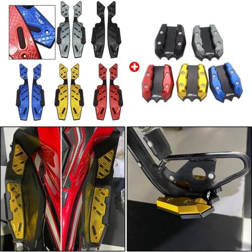 SEMSPEED For ADV150 ADV 150 2019 2020 Motorcycle CNC Left Right Footrest Foot Side Stand Protector Kit Footboard Step Peg Plate