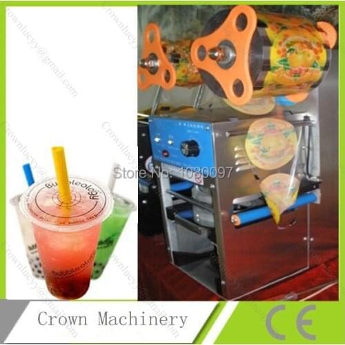 Full stainless steel Commercial Boba Bubble Tea Packaging Electric Cup Plastic Sealer Sealing Machine