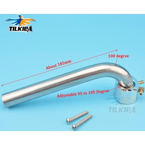 Rc Boat Adjustable Degree 95 to 105 Degree Header and Flange 22mm 7/8'' for gas Zenoah marine engine rc boat