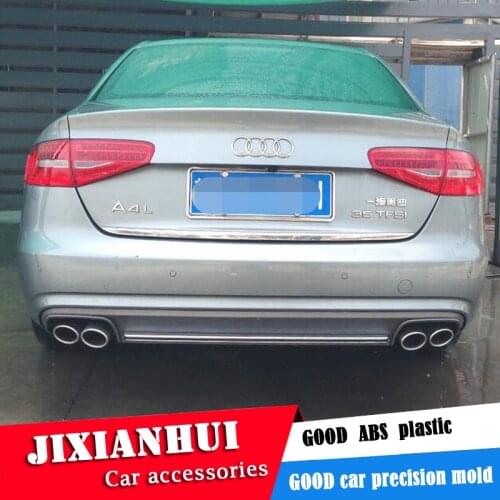 For Audi A4 S4 Body kit spoiler 2013-2016 For Audi A4 RS4 ABS Rear lip rear spoiler front Bumper Diffuser Bumpers Protector