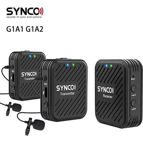 SYNCO G1 G1A1 G1A2 Wireless Microphone System 2.4GHz Interview Lavalier Lapel Mic Receiver Kit for Phones DSLR Tablet camcorder