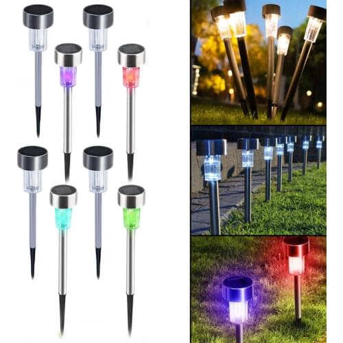 Solar Lawn Light LED Lamp Landscape Path Lights Stainless Steel Garden Waterproof Patio Yard Path Walkway Decor Solar Lamp
