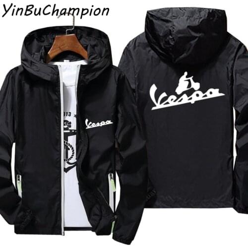 Spring Mens Women Bomber Hooded Vespa Motorcycle Sports Pilot Casual Thin Windbreaker Sunscreen Skin Cycling Jacket Oversized