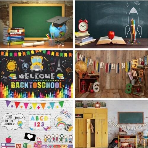 Children Baby Back To School Backdrop Black Blackboard Pencil Vinyl Graduation Photography Background For Photo Studio Photocall