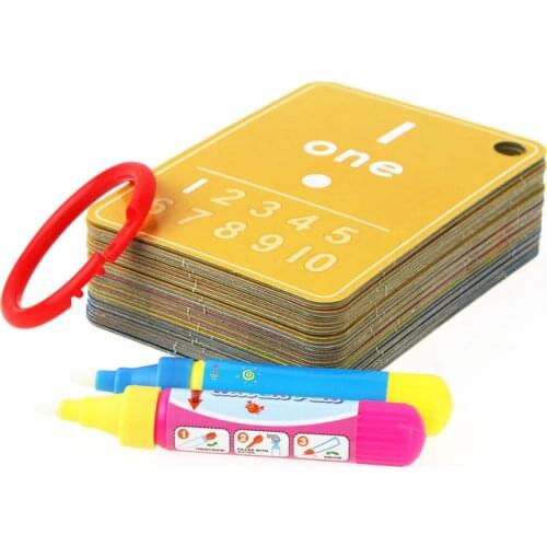 Magic Reusable Water Drawing Book Number/Color/Shape Recognize Early Educational Toys For Children Painting Drawing Board Gift