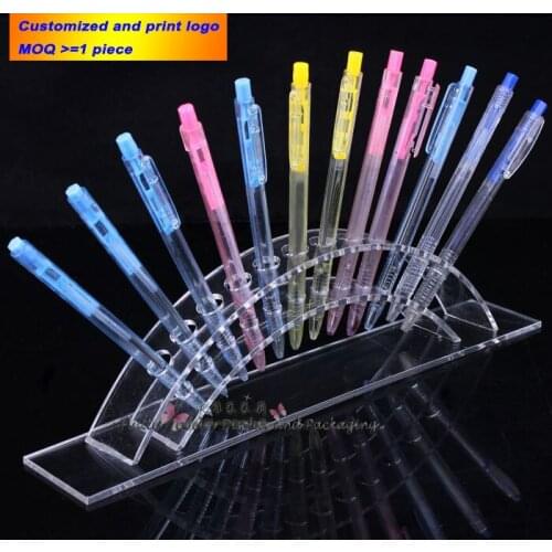 High Quality Jewelry Display Rack 12 Holes Plastic Arched Pen Holder Eyebrow Pencil Showing Rack Showcase 2pcs/lot