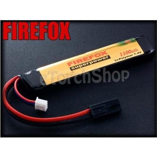 1pcs 100% Orginal FireFox 7.4V 1100mAh 15C Li Po AEG Airsoft Battery+HK register free shipping