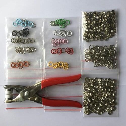 1pcs Plier and 100set High Quality Metal Brass 9.5mm Prong Snap Button, Only Button 100set Eco-friendly Skin Care Buttons Popper