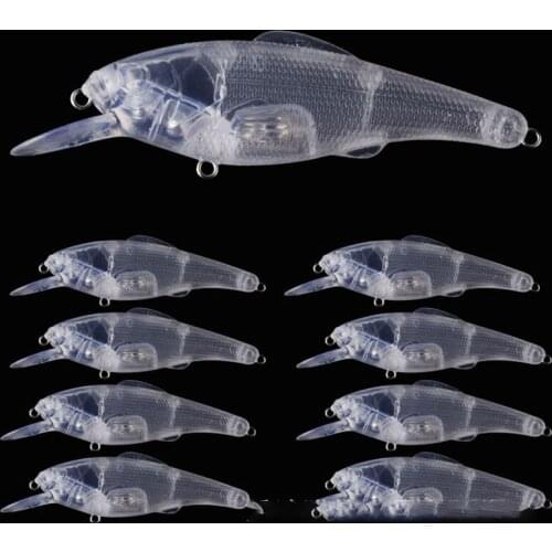 20pcs 8.9cm 7.82g Unpainted Lure Fishing Bait Blank Transparent Crankbait Vib Minnow Wobbler Hard Bait Fishing Tackle