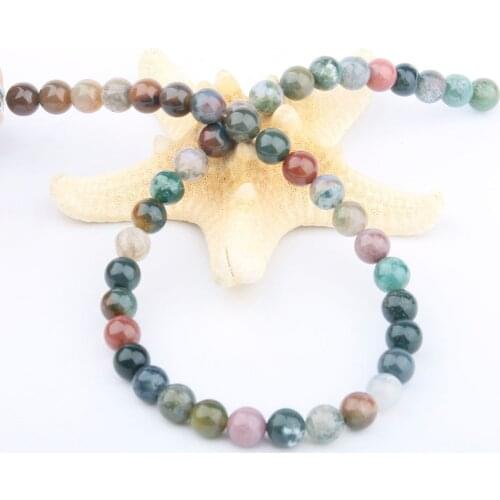 2020 Natural Stone Loose Beads Round Shape India Agated for Jewelry Making DIY Necklace Bracelet Accessorie Size 4 6 8 10 12mm