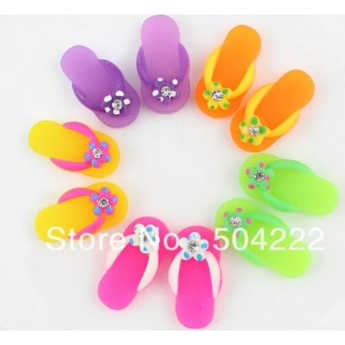 250pcs lovely Mixed slippers w/ rhinestone Cabochons (24mm) Cell phone decor, hair pin, rings DIY kitsch slipper