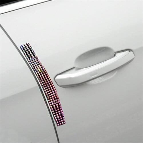 4 Pieces Rhinestone Bling Car Door Handle Scratch Protector Reflective Sticker Bling Car Handle Cover Door Handle Bling Car Door