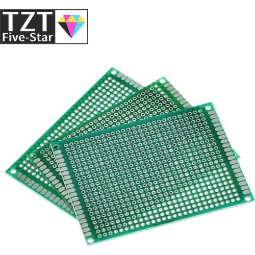 5PCS 6*8 6X8cm Double Side Prototype pcb Breadboard Universal Printed Circuit Board for Arduino 1.6mm 2.54mm Glass Fiber