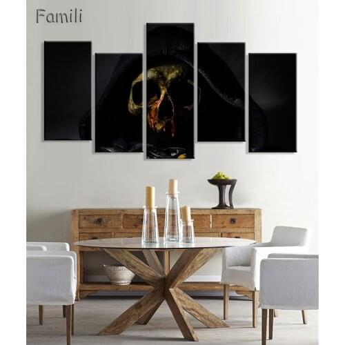 5Pcs/set Print geometric skull face Painting Halloween Home decor Picture living room wall decor print Halloween Canvas Painting