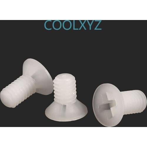 Philips Flat Head Nylon Blots White Countersunk Head Cross Insulated Nylon Screw KM GB819 Plastic Screws M5 M6 M8 5PCS
