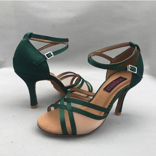 8.5cm heel Latin Dance Shoes For women Salsa shoes pratice shoes comfortable latin shoes 6208DGM low heel high heel available