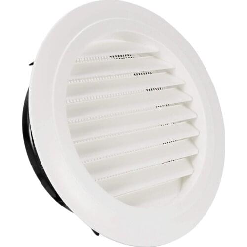 8 Inch Round Air Vent ABS Louver Grille Cover White Soffit Vent with Built-In Fly Sn Mesh for Bathroom Office Kitchen Ventil