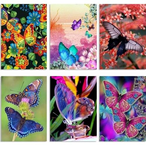 Diy Diamond Painting Butterfly And Flower 5D Full Square Rhinestone Diamond Embroidery Mosaic Cross Stitch Home Decor Gift Rp189