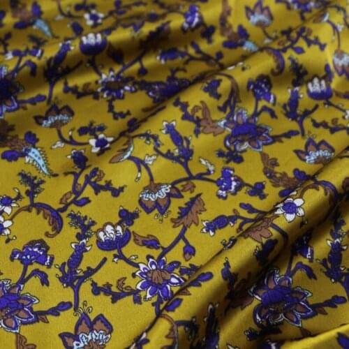 DIY Satin fabric Glossy Charmeuse paisley Satin Fabric Polyester Tilda Floral Satin Fabrics 1 Meter