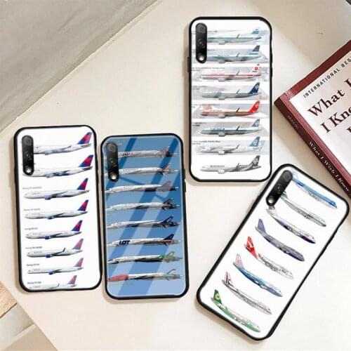 Aviation Chart Airplane Accessories Phone Case For Huawei P9 10 20pro 30lite Mate 9 10lite 20pro Honor 7A 8X 9 Tempered Glass